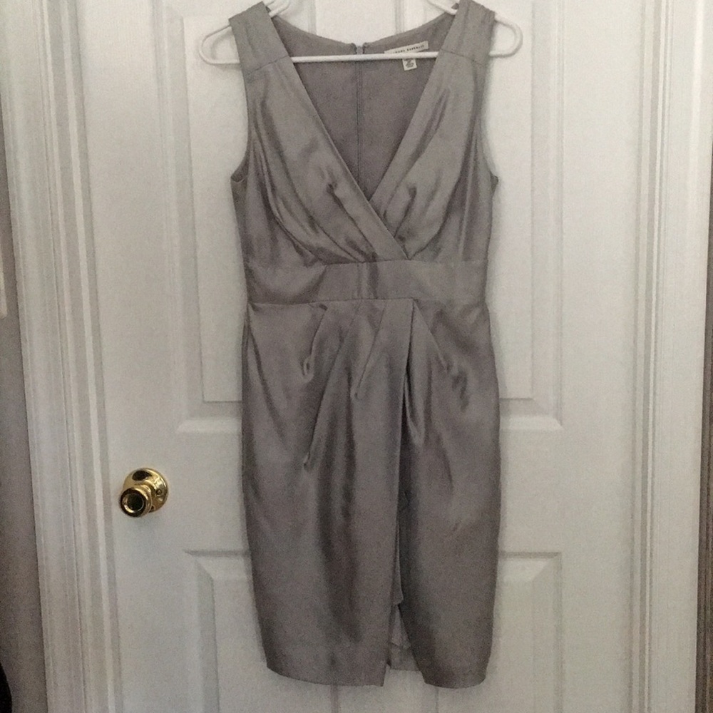 Banana republic light grey silk dress
